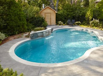 Pool with small waterfall