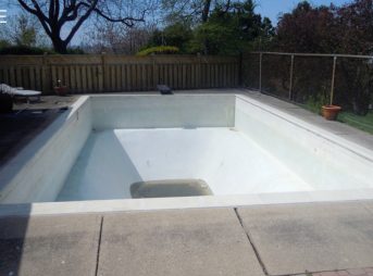 Luxury inground pool with waterfall feature and landscaping